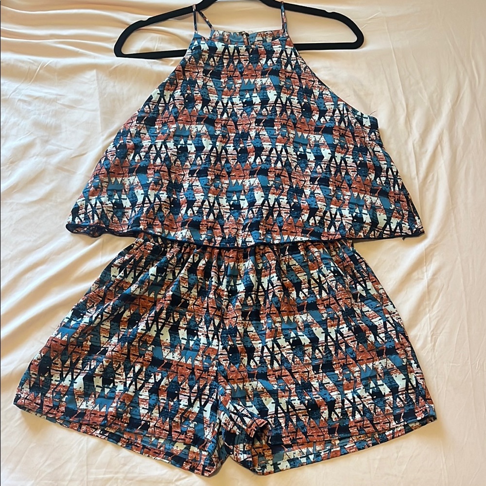 Tyche Geometric Print Romper
